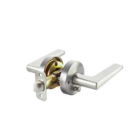 Sapphire Contra Collection Modern Satin Nickel Grade 3 Privacy Bed/Bath Door Handle with Lock LS-CON40-US15